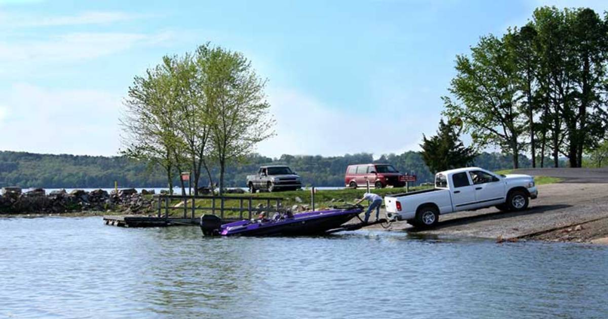 boat launched from truck